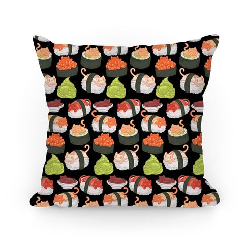Sushi Cats Pattern Pillow